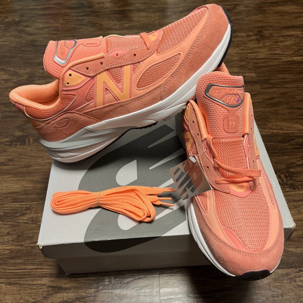 New Balance 990v6 Men's Shoes Size 12 Sunrise Rose Sneakers Made In USA